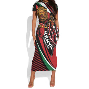 Custom Kenya Rugby Short Sleeve Bodycon Dress Simbas Elevate Your Game