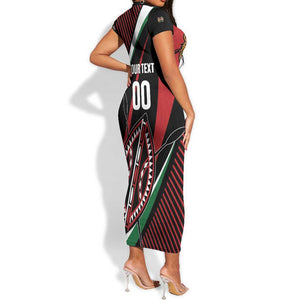 Custom Kenya Rugby Short Sleeve Bodycon Dress Simbas Elevate Your Game