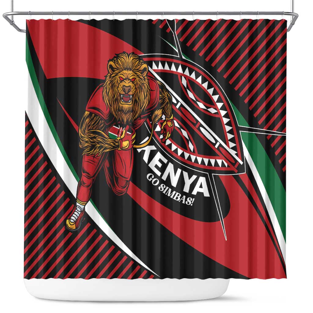 Kenya Rugby Shower Curtain Simbas Elevate Your Game by AfricanPride