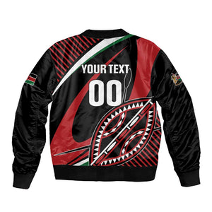 Custom Kenya Rugby Sleeve Zip Bomber Jacket Simbas Elevate Your Game