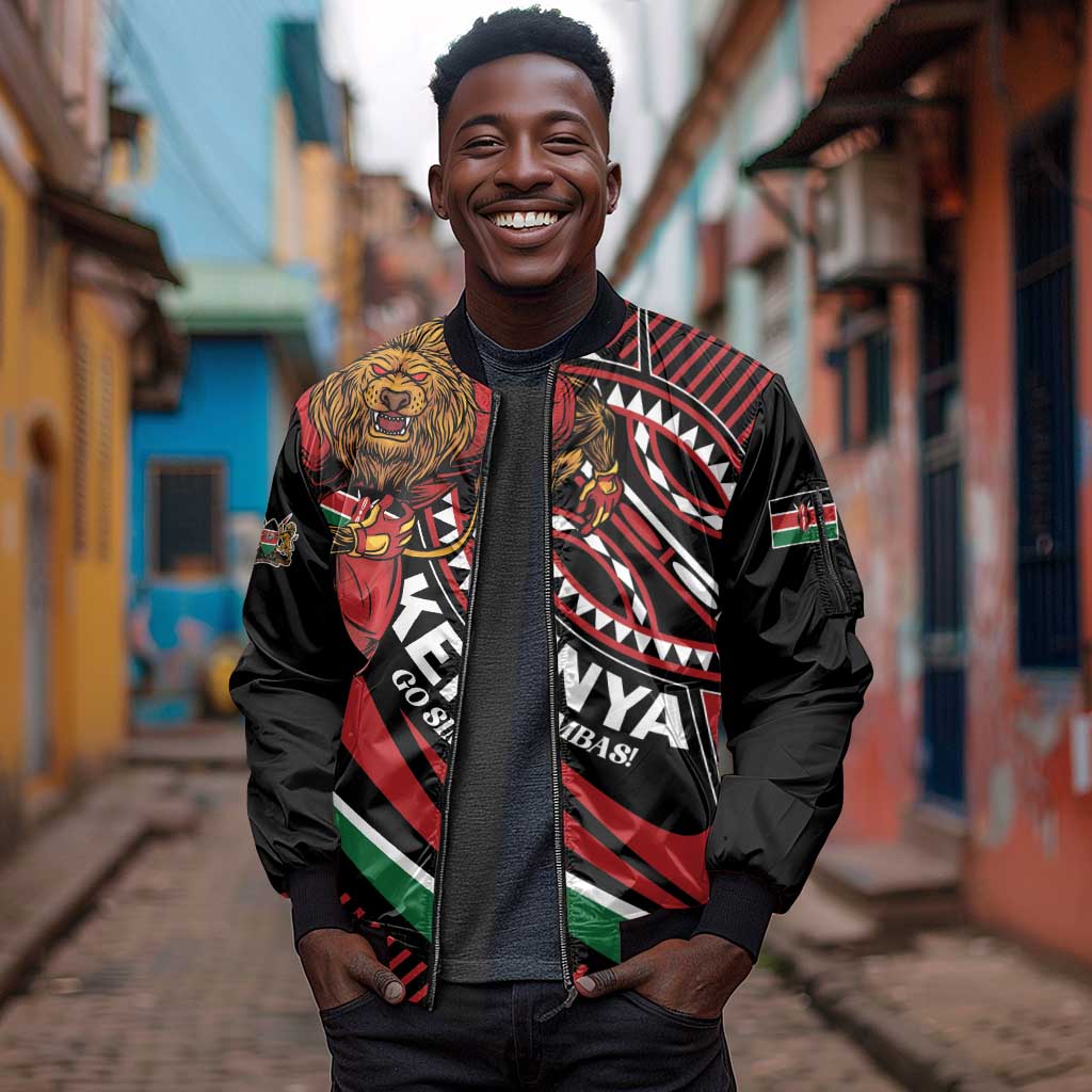 Custom Kenya Rugby Sleeve Zip Bomber Jacket Simbas Elevate Your Game