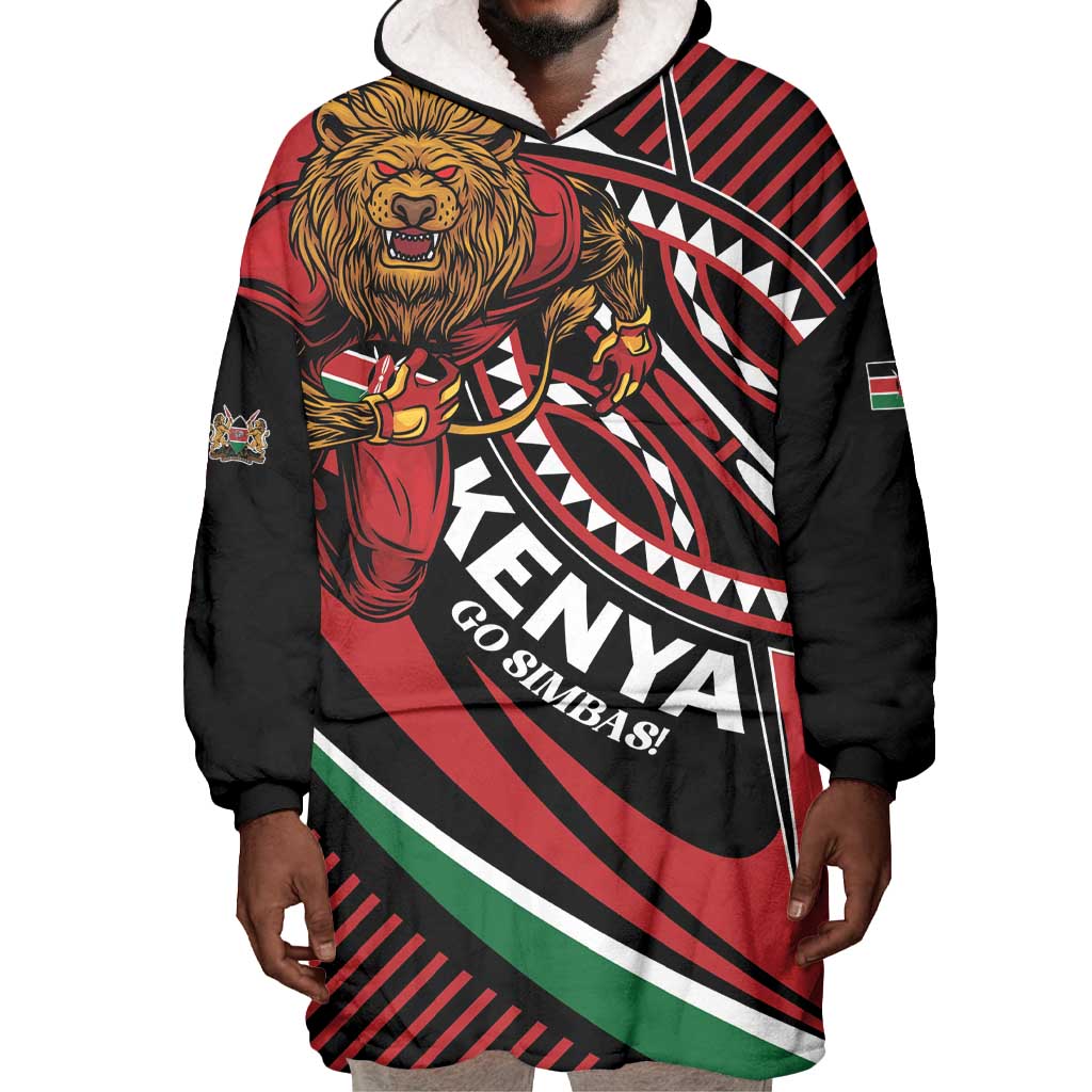 Custom Kenya Rugby Wearable Blanket Hoodie Simbas Elevate Your Game