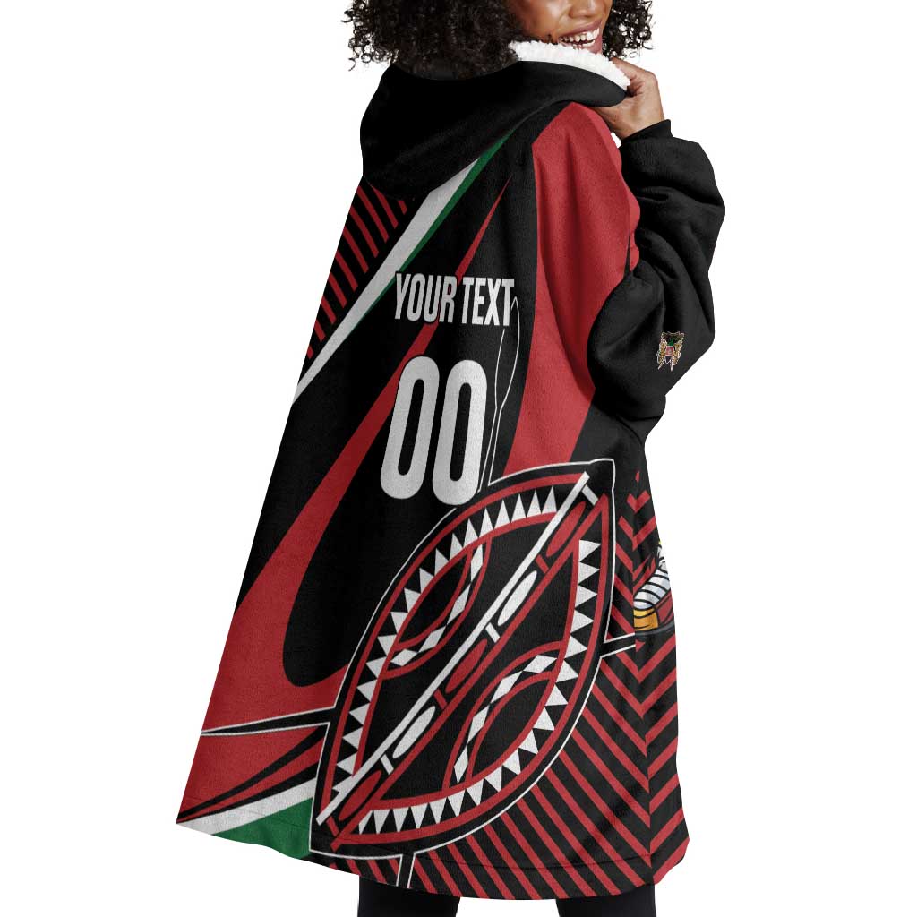 Custom Kenya Rugby Wearable Blanket Hoodie Simbas Elevate Your Game