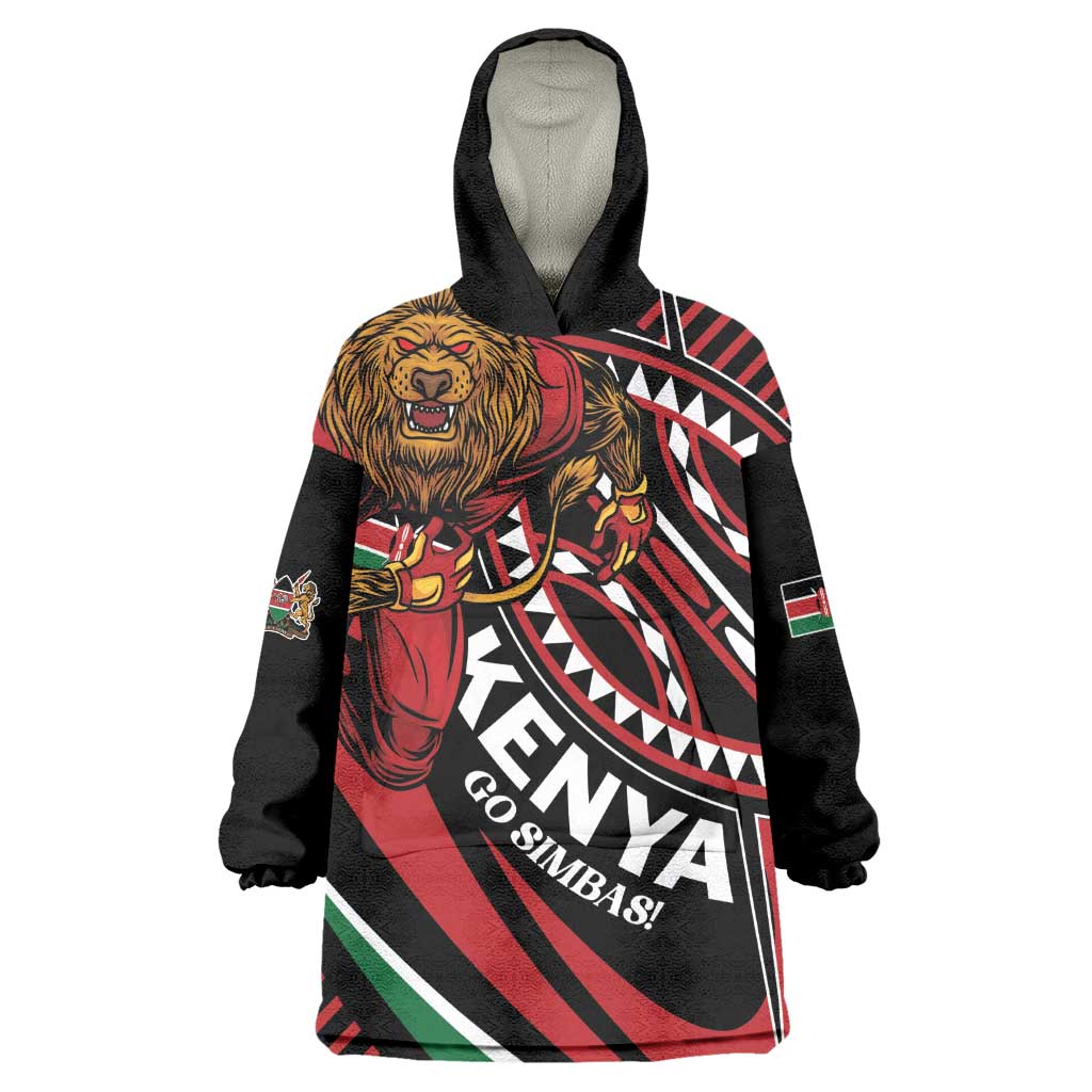 Custom Kenya Rugby Wearable Blanket Hoodie Simbas Elevate Your Game