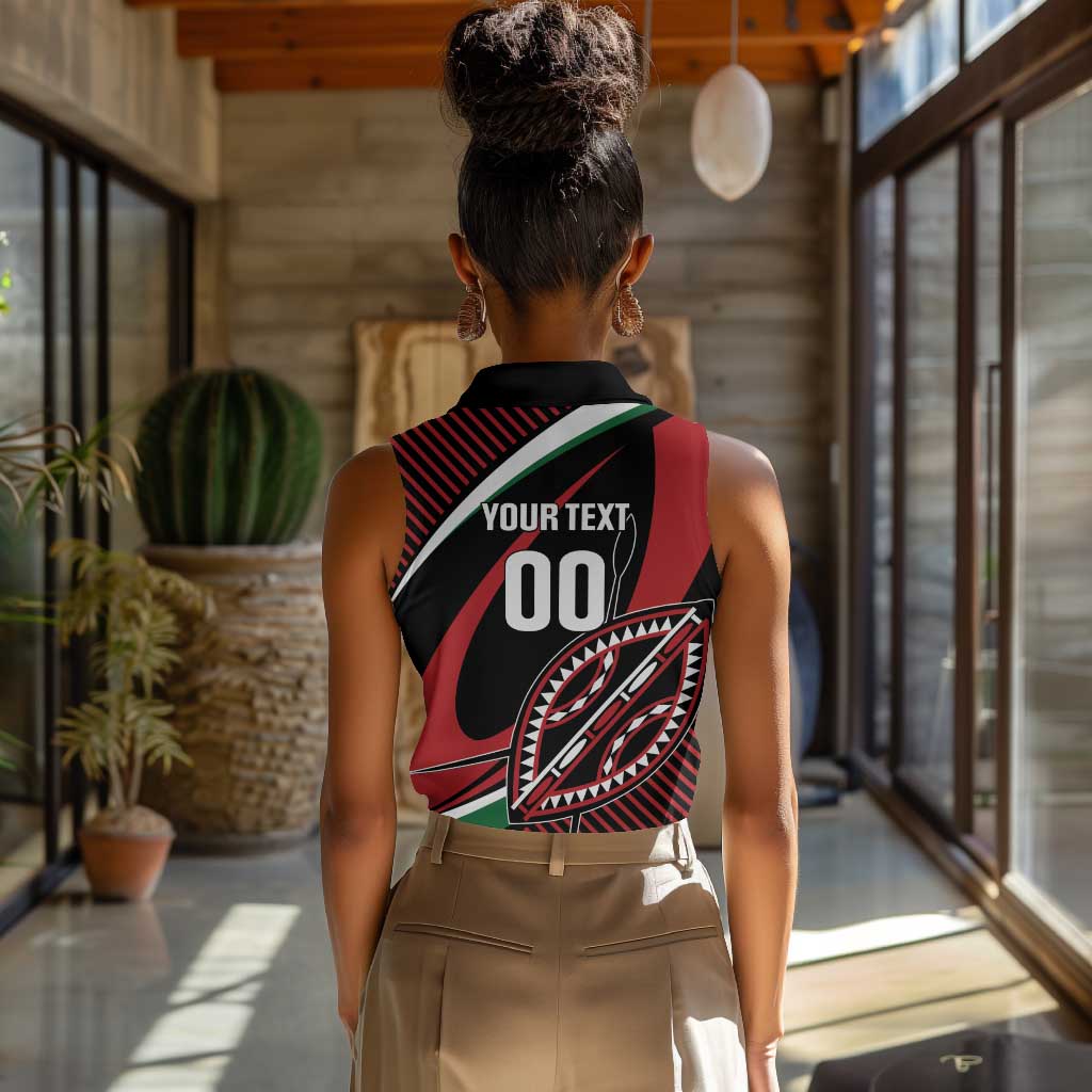 Custom Kenya Rugby Women Sleeveless Polo Shirt Simbas Elevate Your Game