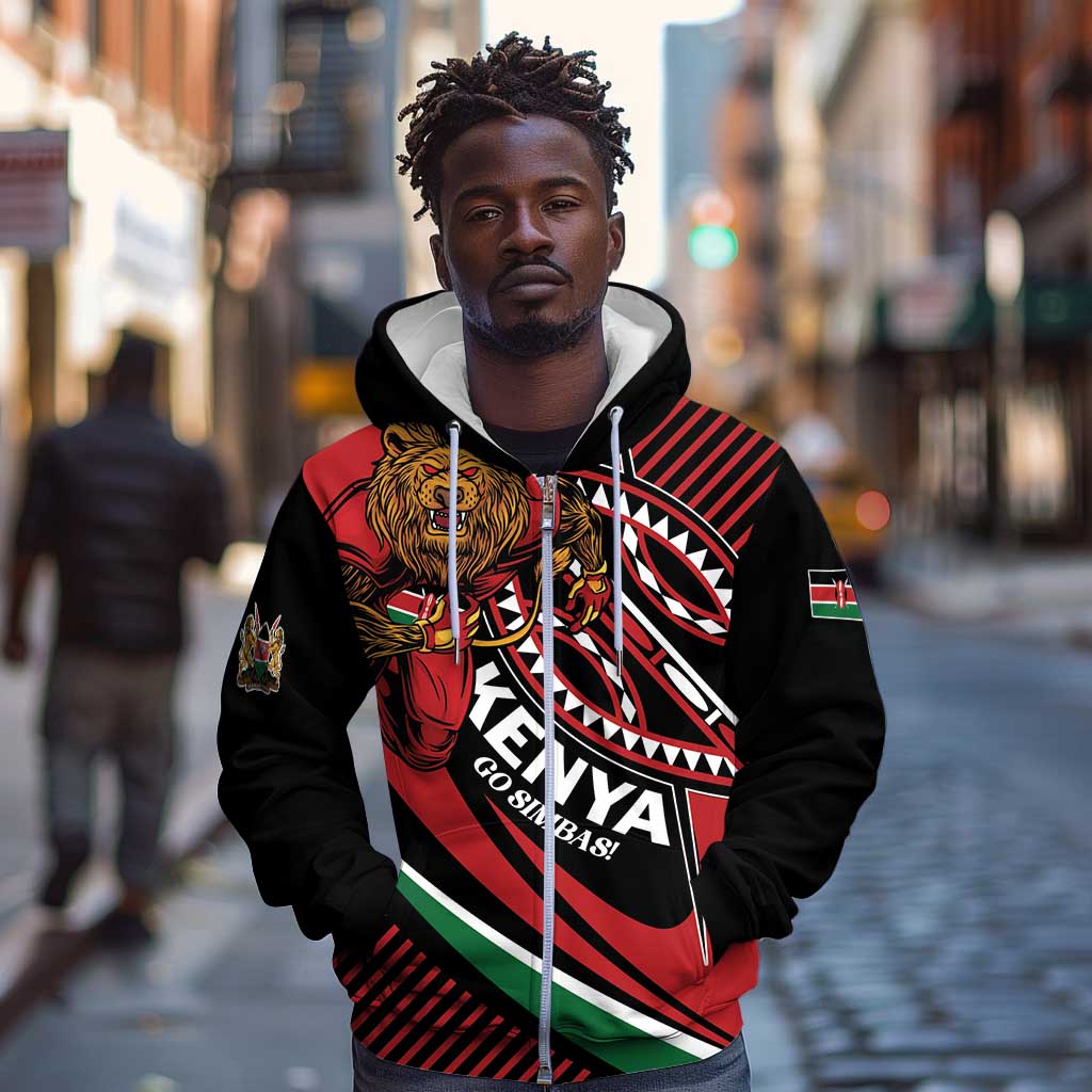 Custom Kenya Rugby Zip Hoodie Simbas Elevate Your Game