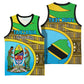 Personalized Tanzania Independence Day Basketball Jersey with Tanzanian Coat of Arms and African Pattern - African Pride