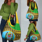 Tanzania Independence Day Grocery Bag with Tanzanian Coat of Arms and African Pattern