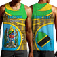 Personalized Tanzania Independence Day Men Tank Top with Tanzanian Coat of Arms and African Pattern