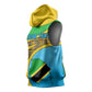 Personalized Tanzania Independence Day Sleeveless Hoodie with Tanzanian Coat of Arms and African Pattern - African Pride