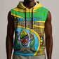 Personalized Tanzania Independence Day Sleeveless Zip Hoodie with Tanzanian Coat of Arms and African Pattern - African Pride