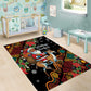 South Africa Gelukkige Kersfees Area Rug Black Santa Claus Riding Springbok