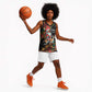 South Africa Gelukkige Kersfees Basketball Jersey Black Santa Claus Riding Springbok - African Pride
