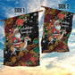 South Africa Gelukkige Kersfees Garden Flag Black Santa Claus Riding Springbok