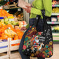 South Africa Gelukkige Kersfees Grocery Bag Black Santa Claus Riding Springbok
