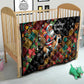 South Africa Gelukkige Kersfees Quilt Black Santa Claus Riding Springbok
