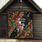 South Africa Gelukkige Kersfees Quilt Black Santa Claus Riding Springbok