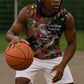 South Africa Gelukkige Kersfees Sleeveless Hoodie Black Santa Claus Riding Springbok - African Pride