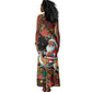 South Africa Gelukkige Kersfees Tank Maxi Dress Black Santa Claus Riding Springbok