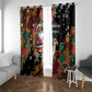 South Africa Gelukkige Kersfees Window Curtain Black Santa Claus Riding Springbok