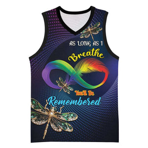 Personalized As Long As I Breathe You'll Be Remembered Basketball Jersey Luxury Dragonfly - Feather Infinity - African Pride