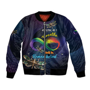 Personalized As Long As I Breathe You'll Be Remembered Bomber Jacket Luxury Dragonfly - Feather Infinity
