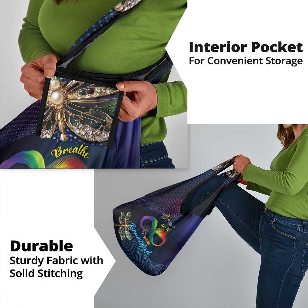 As Long As I Breathe You'll Be Remembered Grocery Bag Luxury Dragonfly - Feather Infinity