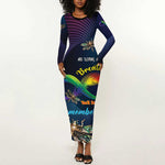 Personalized As Long As I Breathe You'll Be Remembered Long Sleeve Bodycon Dress Luxury Dragonfly - Feather Infinity LT01