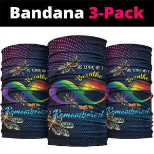 As Long As I Breathe You'll Be Remembered Neck Gaiter Luxury Dragonfly - Feather Infinity LT01