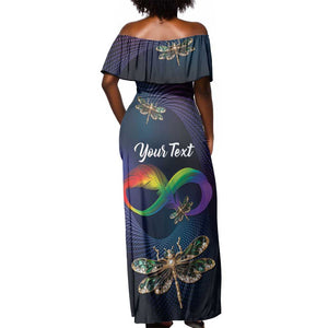 Personalized As Long As I Breathe You'll Be Remembered Off Shoulder Maxi Dress Luxury Dragonfly - Feather Infinity