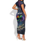 Personalized As Long As I Breathe You'll Be Remembered Short Sleeve Bodycon Dress Luxury Dragonfly - Feather Infinity LT01