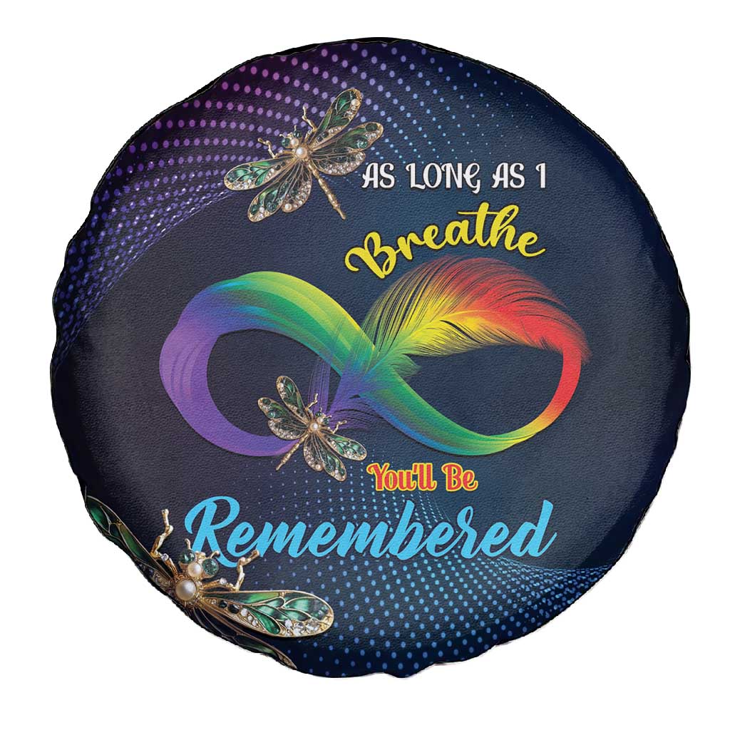 As Long As I Breathe You'll Be Remembered Spare Tire Cover Luxury Dragonfly - Feather Infinity