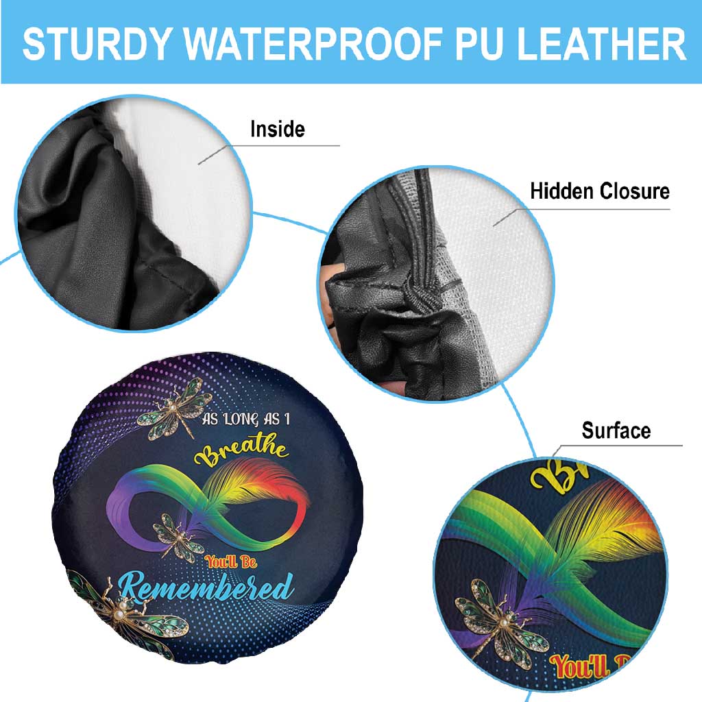 As Long As I Breathe You'll Be Remembered Spare Tire Cover Luxury Dragonfly - Feather Infinity