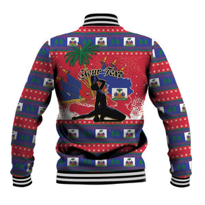 Personalized Ayiti Jwaye Nwel Baseball Jacket Haiti Merry Christmas - African Pride