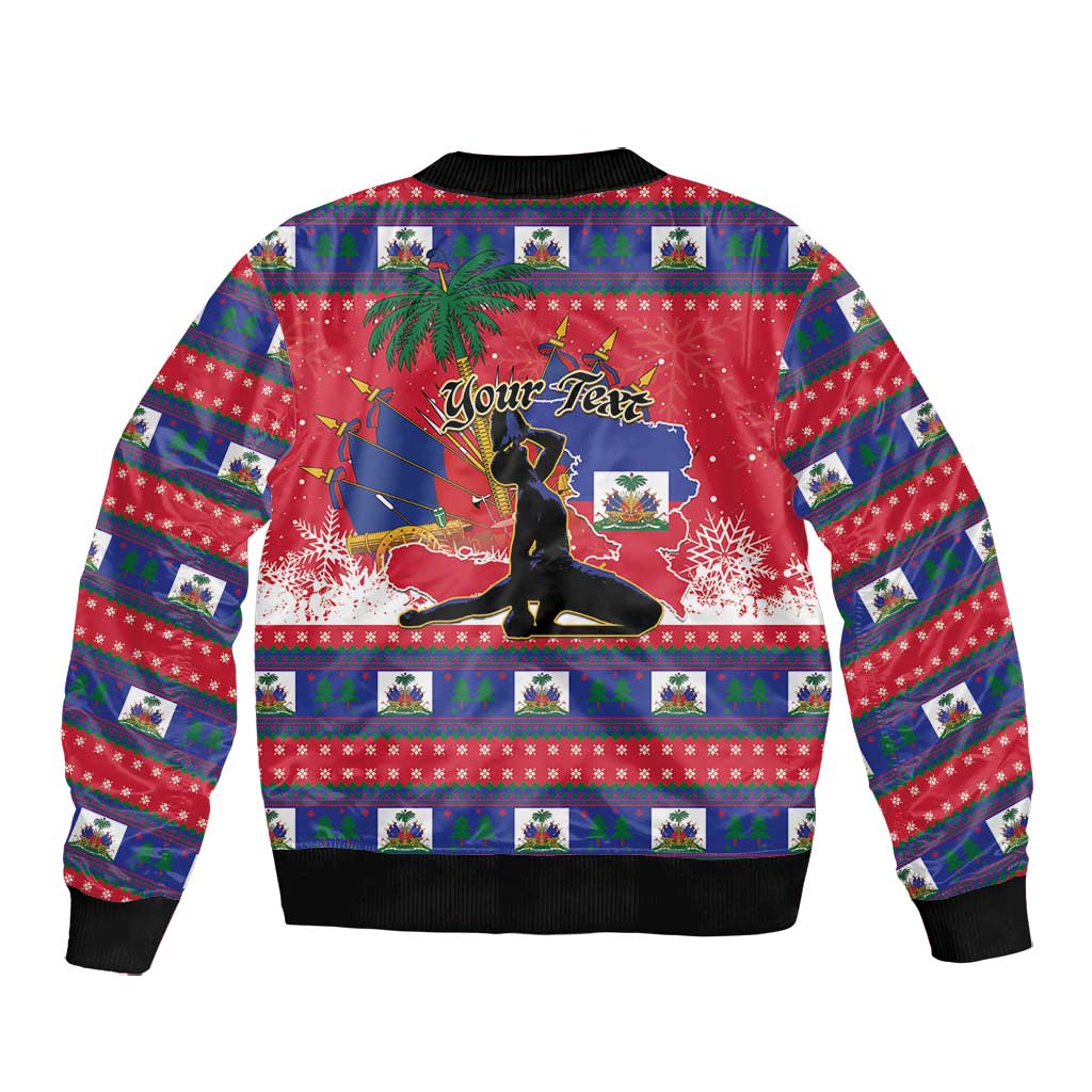 Personalized Ayiti Jwaye Nwel Bomber Jacket Haiti Merry Christmas - African Pride