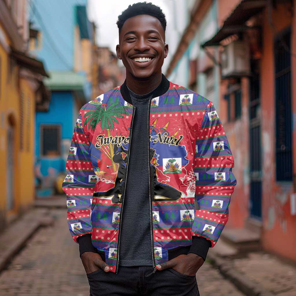 Personalized Ayiti Jwaye Nwel Bomber Jacket Haiti Merry Christmas - African Pride
