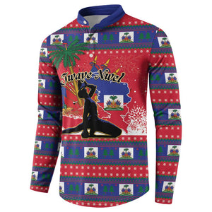 Personalized Ayiti Jwaye Nwel Button Sweatshirt Haiti Merry Christmas