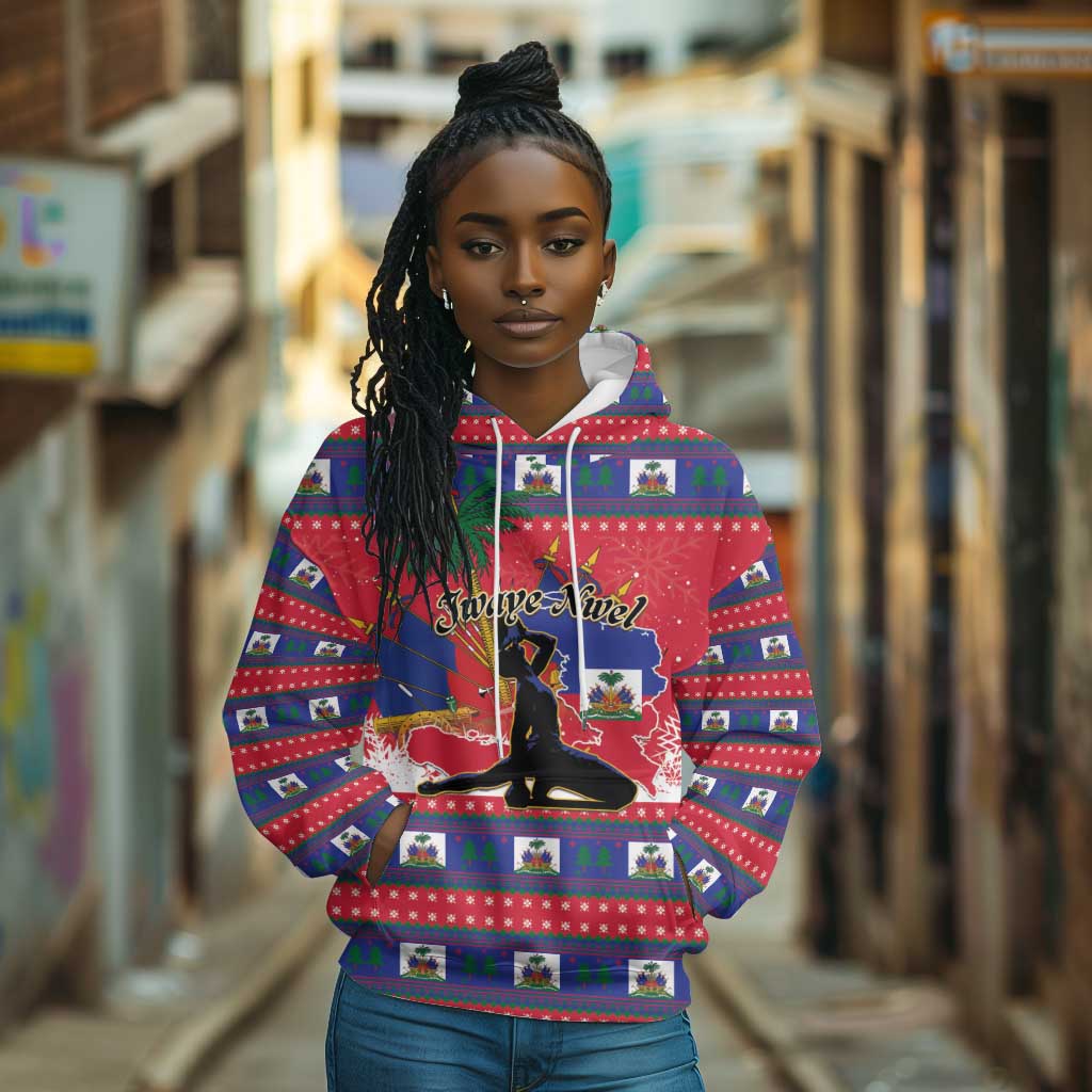 Personalized Ayiti Jwaye Nwel Hoodie Haiti Merry Christmas - African Pride