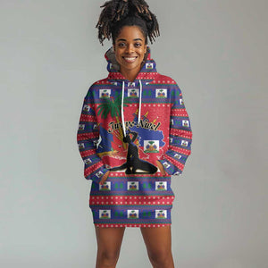 Personalized Ayiti Jwaye Nwel Hoodie Dress Haiti Merry Christmas - African Pride