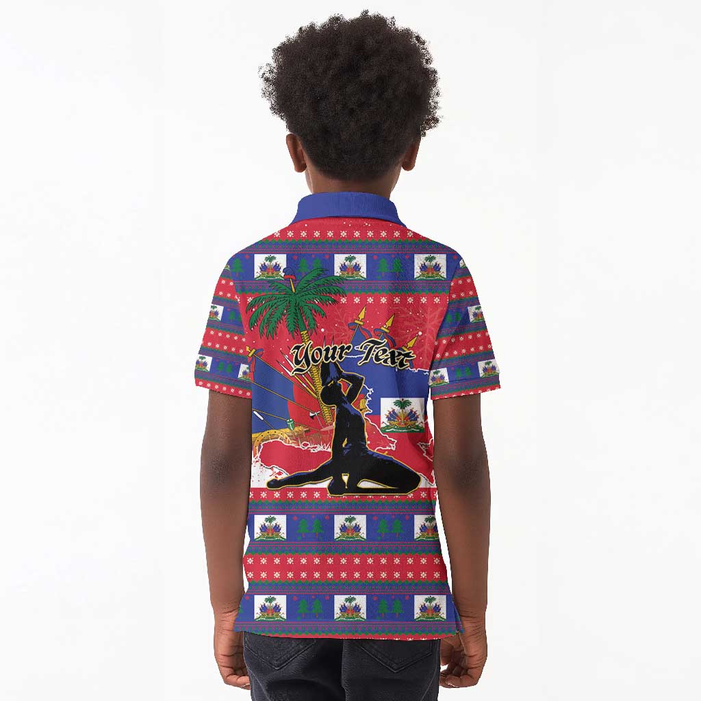 Personalized Ayiti Jwaye Nwel Kid Polo Shirt Haiti Merry Christmas - African Pride