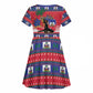 Personalized Ayiti Jwaye Nwel Kid Short Sleeve Dress Haiti Merry Christmas - African Pride