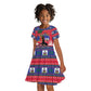 Personalized Ayiti Jwaye Nwel Kid Short Sleeve Dress Haiti Merry Christmas - African Pride