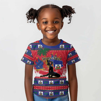Personalized Ayiti Jwaye Nwel Kid T shirt Haiti Merry Christmas - African Pride
