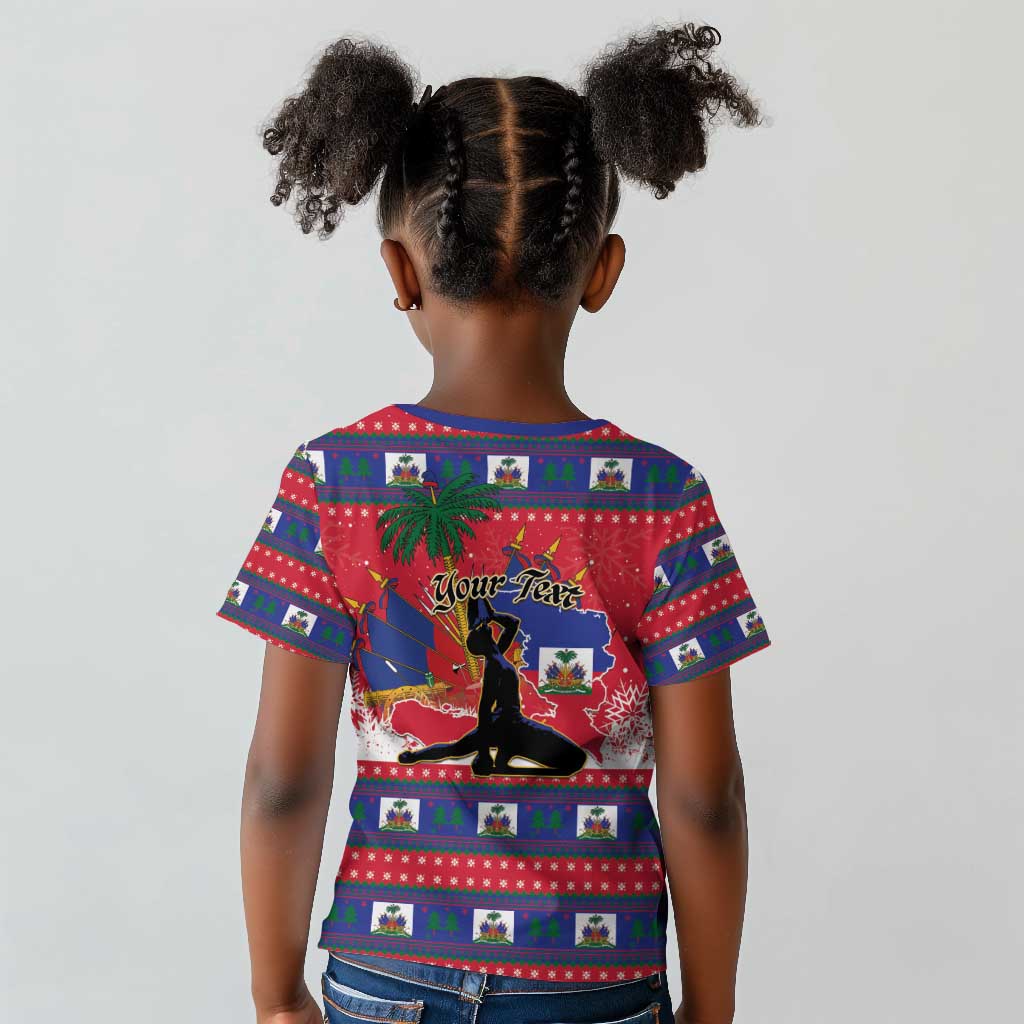 Personalized Ayiti Jwaye Nwel Kid T shirt Haiti Merry Christmas - African Pride