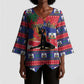 Personalized Ayiti Jwaye Nwel Kimono Sleeve Blouse Haiti Merry Christmas