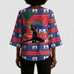 Personalized Ayiti Jwaye Nwel Kimono Sleeve Blouse Haiti Merry Christmas