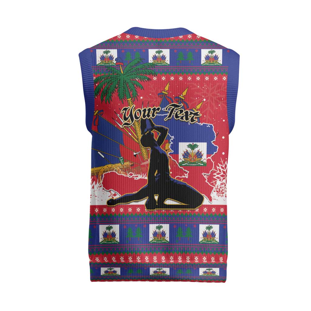 Ayiti Jwaye Nwel Christmas Knitted V-Neck Vest Haiti Merry Christmas - African Pride