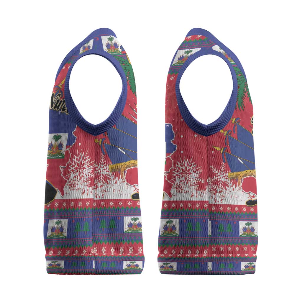 Ayiti Jwaye Nwel Christmas Knitted V-Neck Vest Haiti Merry Christmas - African Pride