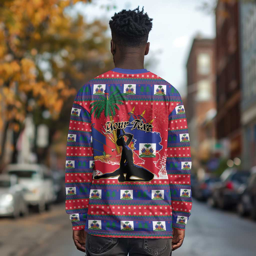 Personalized Ayiti Jwaye Nwel Long Sleeve Shirt Haiti Merry Christmas - African Pride