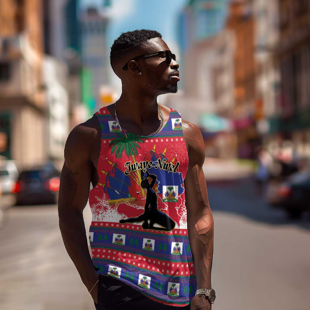Personalized Ayiti Jwaye Nwel Men Tank Top Haiti Merry Christmas - African Pride